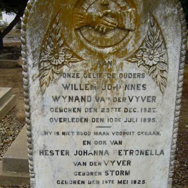 VYFER Willem Johannes Wynand, van der 1927-1895 &amp; Hester Johanna Petronella STORM 1825-1910