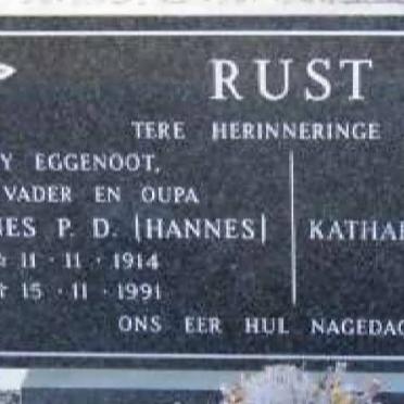 RUST Johannes P.D. 1914-1991 &amp; Katharina Pienaar 1917-2008