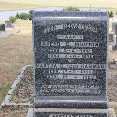 MOUTON Arend S. 1882-1941 Martha G. HAMMAN 1890-1969