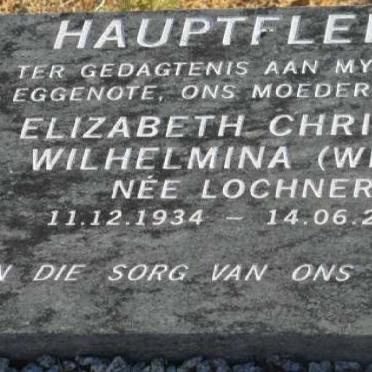 HAUPTFLEISCH Elizabeth Christina Wilhelmina nee LOCHNER 1934-2011