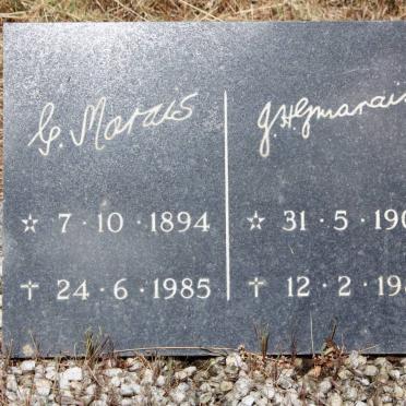 MARAIS G. 1894-1985 &amp;  J. H. G. 1907-1988