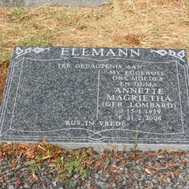 ELLMANN Annette Magrietha nee LOMBARD 1939-2004