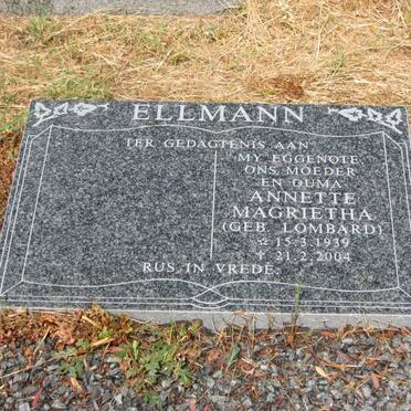 ELLMANN Annette Magrietha nee LOMBARD 1939-2004