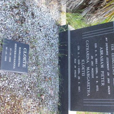 CILLIE Abraham Pieter 1895-1972 &amp; Catharina Margaretha CLOETE 1906-1997 :: CLOETE Margaretha Hester Susanna 1902-1995 