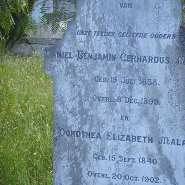 MALAN Daniel Benjamin Gerhardus 1838-1899 &amp; Dorothea Elizabeth  1840-1902