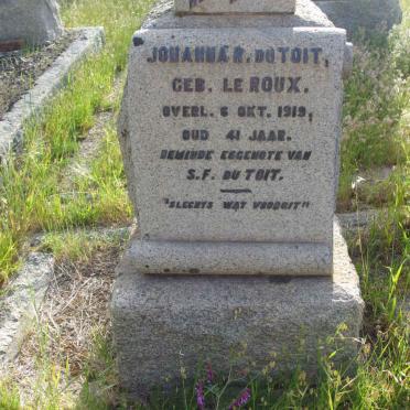 TOIT Johanna R., du nee LE ROUX -1919 :: DU TOIT Margaretha -1?88 