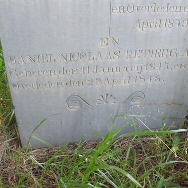 RETIEF Daniel 1790-1841 &amp; Jacoba Cornelia van WIELLIGH 1806-1879 ::  RETIEF Daniel Nicolaas 1847-1848