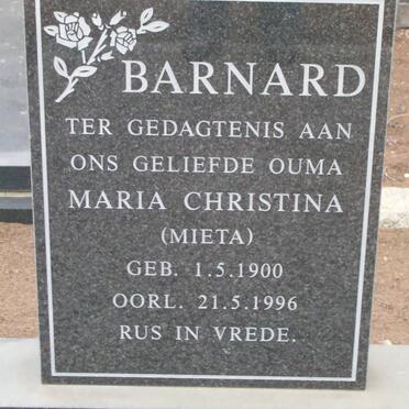 BARNARD Maria Christina 1900-1996