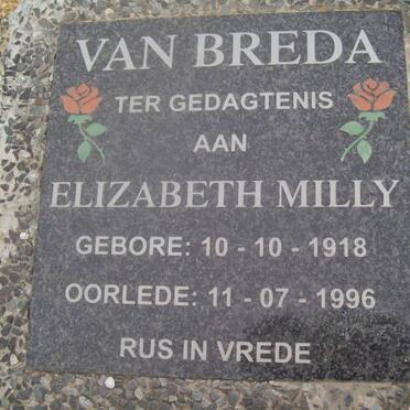 BREDA Elizabeth Milly, van 1918-1996
