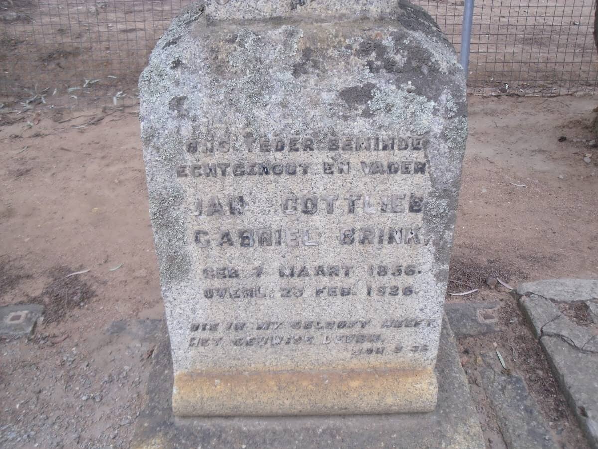 BRINK Jan Gottlieb Gabriel 1856-1926 &amp; Anna Gysbertha Magdalena 1856-1928