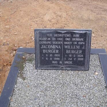 BURGER Willem J. 1939-1999 &amp; Jacomina 1939-1998