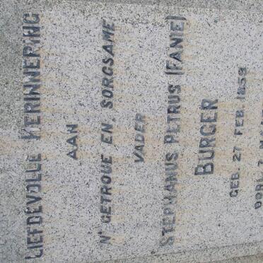 BURGER Stephanus Petrus 1859-1945