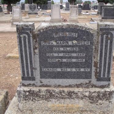 BURGER Dora Maria nee VILJOEN 1889-1949