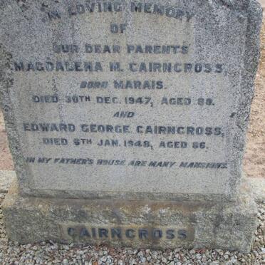 CAIRNCROSS Edward George -1948 &amp; Magdalena M. MARAIS -1947