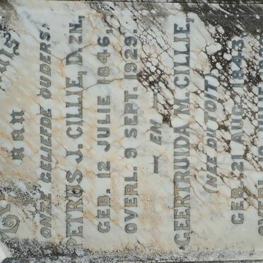 CILLIE Petrus J. 1846-1929 &amp; Geertruida M. DU TOIT 1843-1920