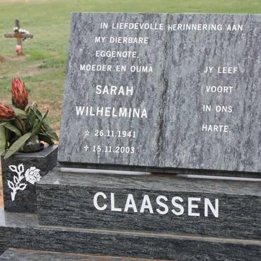 CLAASSEN Sarah Wilhelmina 1941-2003