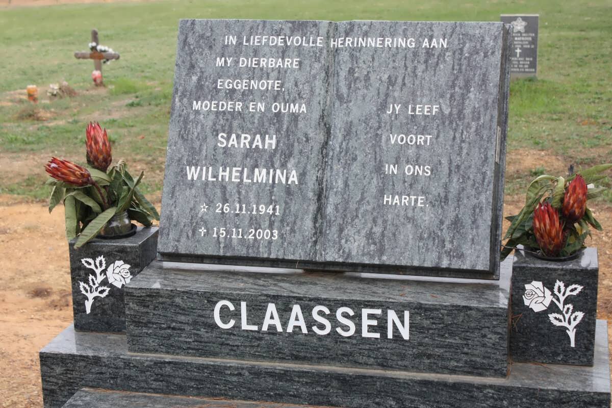 CLAASSEN Sarah Wilhelmina 1941-2003