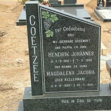 COETZEE Hendrik Johannes 1918-1996 &amp; Magdalena Jacoba KELLERMAN 1928-2001