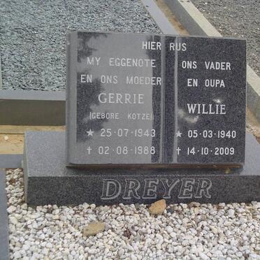 DREYER Willie 1940-2009 &amp; Gerrie KOTZE 1943-1988