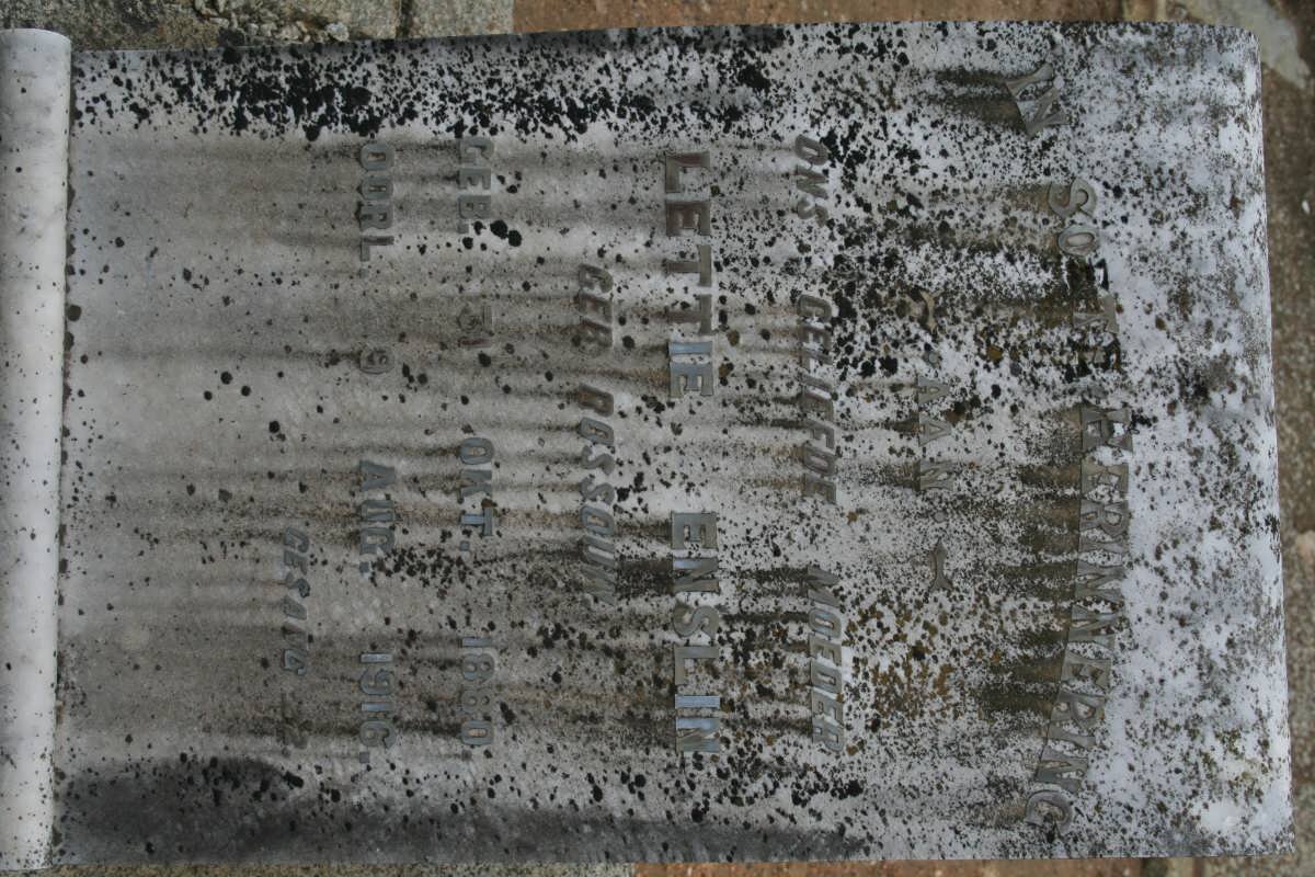 ENSLIN Lettie nee ROSSOUW 1880-1916