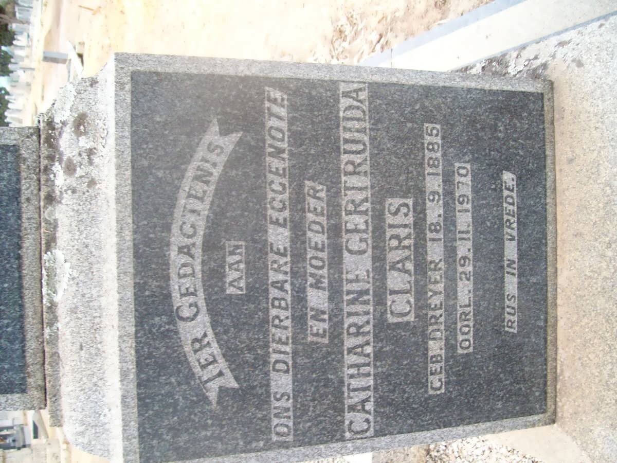 CLARIS Catharine Gertruida nee DREYER 1885-1970