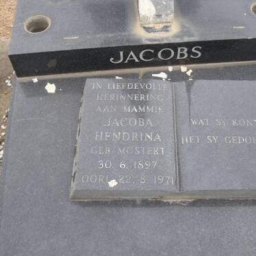 JACOBS Jacoba Hendrina nee MOSTERT 1897-1971