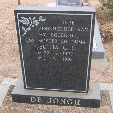 JONGH Cecilia G.E., de 1922-1993