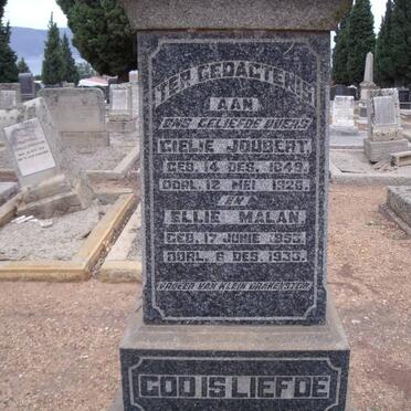 JOUBERT Gielie 1849-1926 &amp; Ellie MALAN 1853-1933 