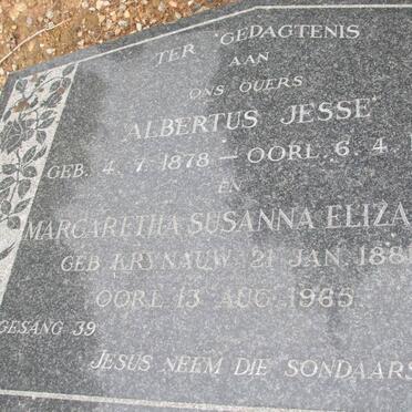 LOUW Albertus Jesse 1878-1936 &amp; Margaretha Susanna Elizabeth KRYNAUW 1881-1965