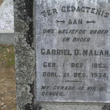 MALAN Gabriel D. 1852-1934
