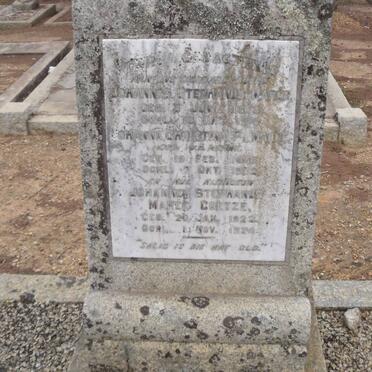 MAREE Johannes Stephanus 1863-1918 &amp; Johanna Christina F. V.D. MERWE :: COETZÉ Johannes Stephanus Maree 19212-1924