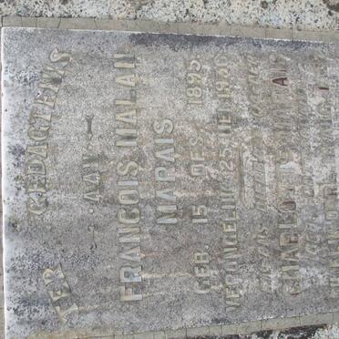 MARAIS Francois Malan 1895-1936 &amp; Charlotte nee GOTTSCHALK -1937