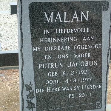MALAN Petrus Jacobus 1921-1977