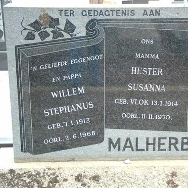 MALHERBE Willem Stephanus 1912-1968 &amp; Hester Susanna VLOK 1914-1970