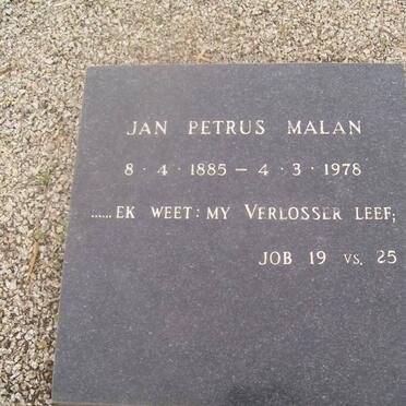 MALAN Jan Petrus 1885-1978