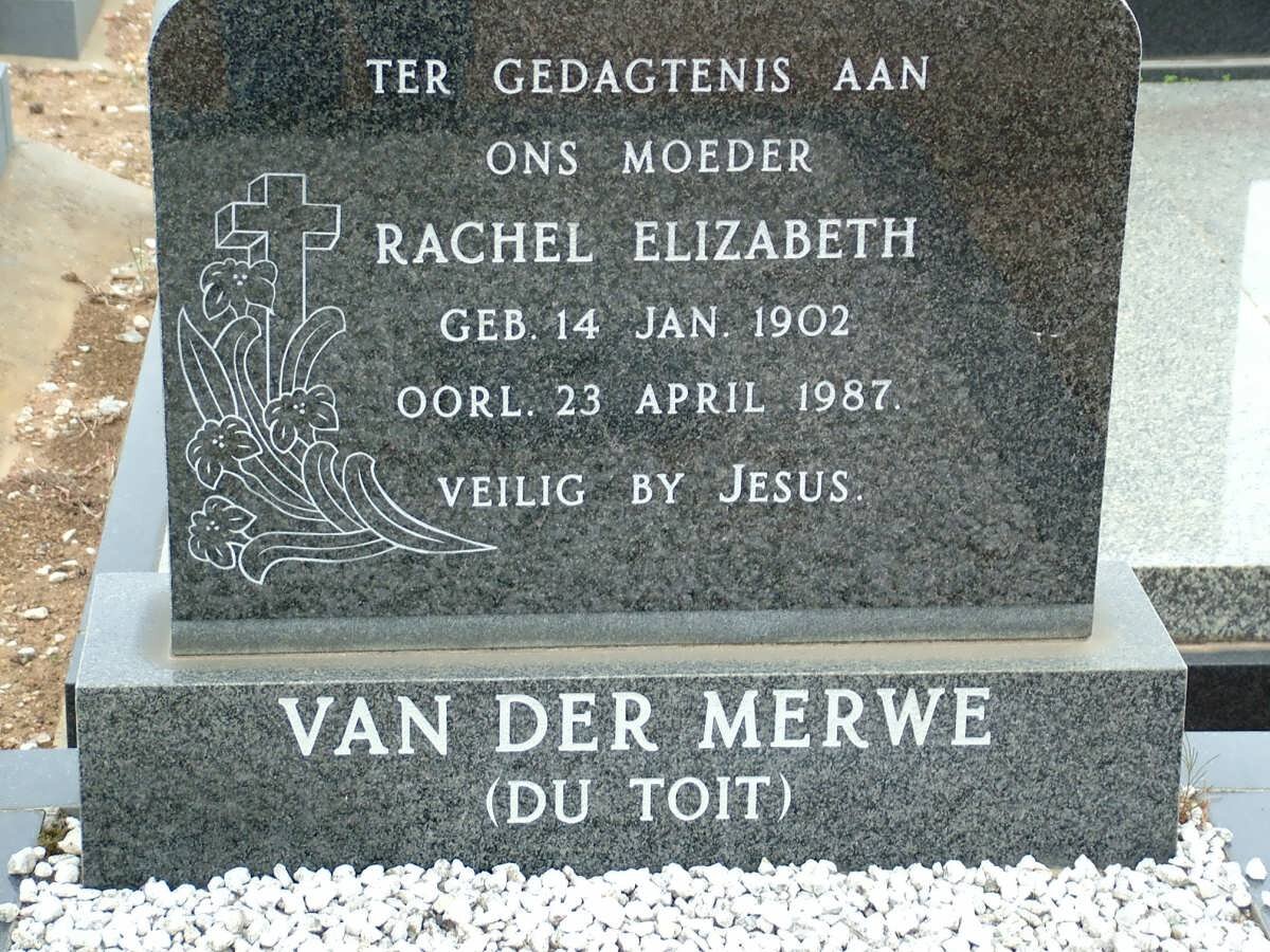 MERWE Rachel Elizabeth, van der nee DU TOIT 1902-1987