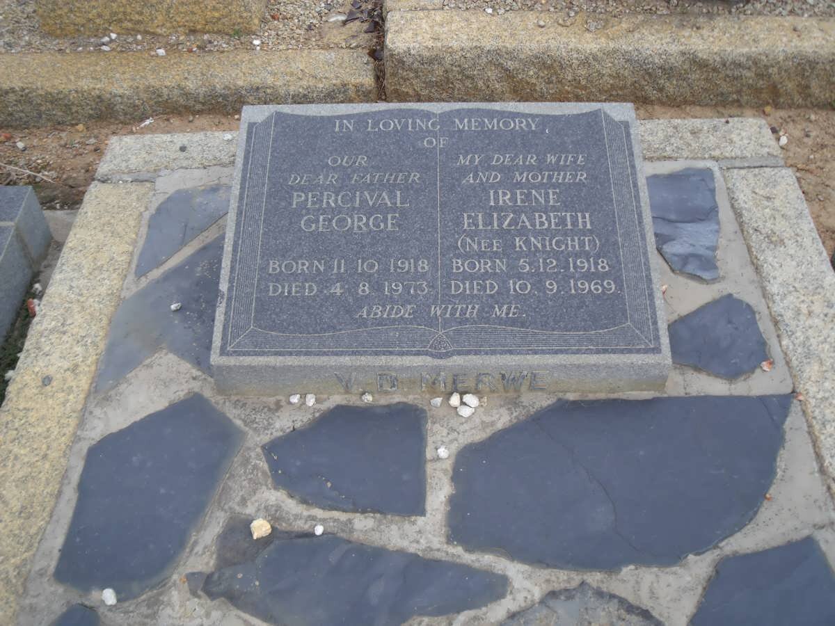 MERWE Percival George, v.d. 1918-1973 &amp; Irene Elizabeth KNIGHT 1918-1969