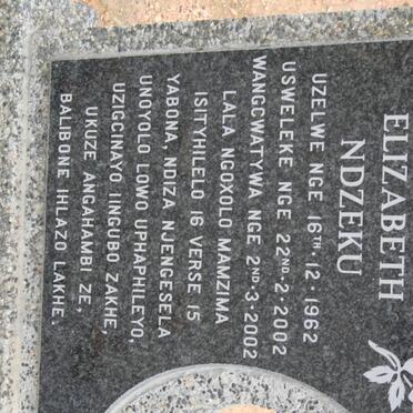 NDZEKU Thembeka Elizabeth 1962-2002