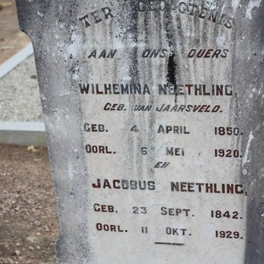 NEETHLING Jacobus 1842-1929 &amp; Wilhelmina VAN JAARSVELD 1850-1920