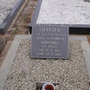 OLIVIER Anna Elizabeth Dorothea nee LE ROUX 1887-1980