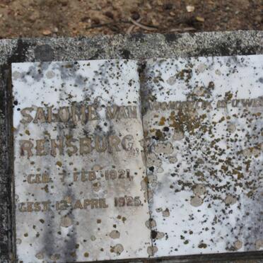 RENSBURG Salome, van 1921-1925