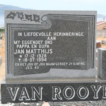 ROOYEN Jan Matthijs, van 1928-1994