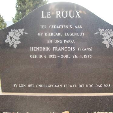ROUX Hendrik Francois, le 1933-1975