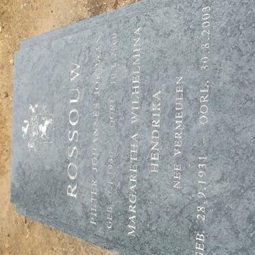 ROSSOUW Pieter Johannes Jordaan 1930-2000 &amp; Margaretha Wilhelmina Hendrika VERMEULEN 1931-2003