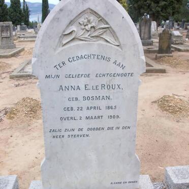 ROUX Anna E., le nee BOSMAN 1865-1909
