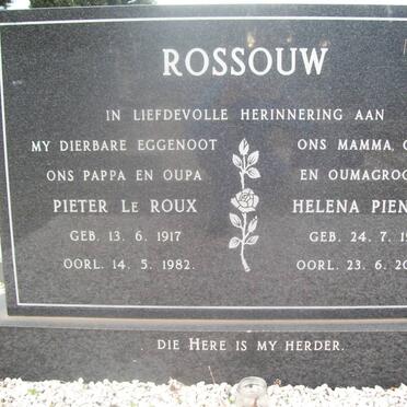 ROSSOUW Pieter Le Roux 1917-1982 &amp; Helena Pienaar 1917-2004