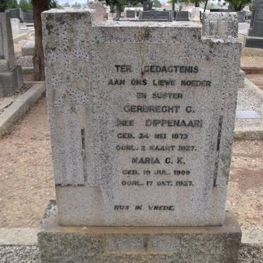 SMIT Gerbrecht C. nee DIPPENAAR 1873-1927 :: SMIT Maria C.K. 1909-1927