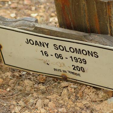 SOLOMONS Joany 1939-2007