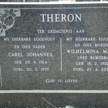 THERON Carel Johannes 1914-1977 &amp; Wilhelmina Maria BURGER 1922-2006