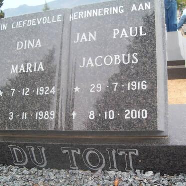 TOIT Jan Paul Jacobus, du 1916-2010 &amp; Dina Maria 1924-1989